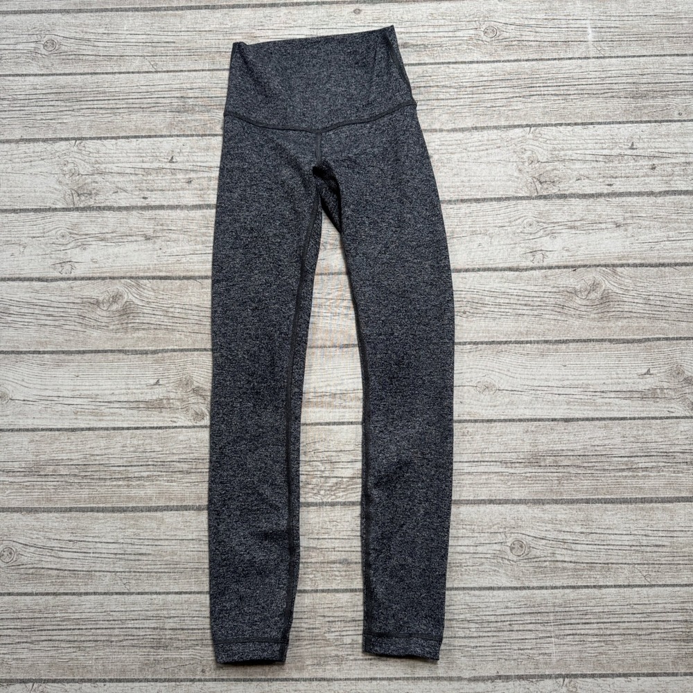 Lululemon Leggings Women's 2 Gray Space Dye High Rise Wunder Under Athletic Yoga